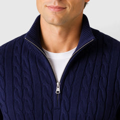 Zip-up trui met kabelpatroon