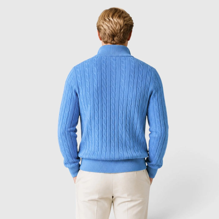 Zip-up trui met kabelpatroon