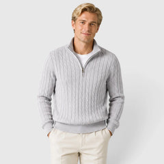Zip-up trui met kabelpatroon