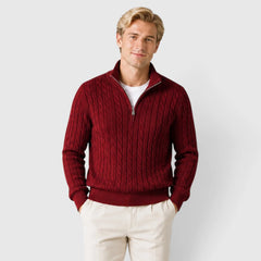 Zip-up trui met kabelpatroon