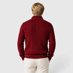 Zip-up trui met kabelpatroon