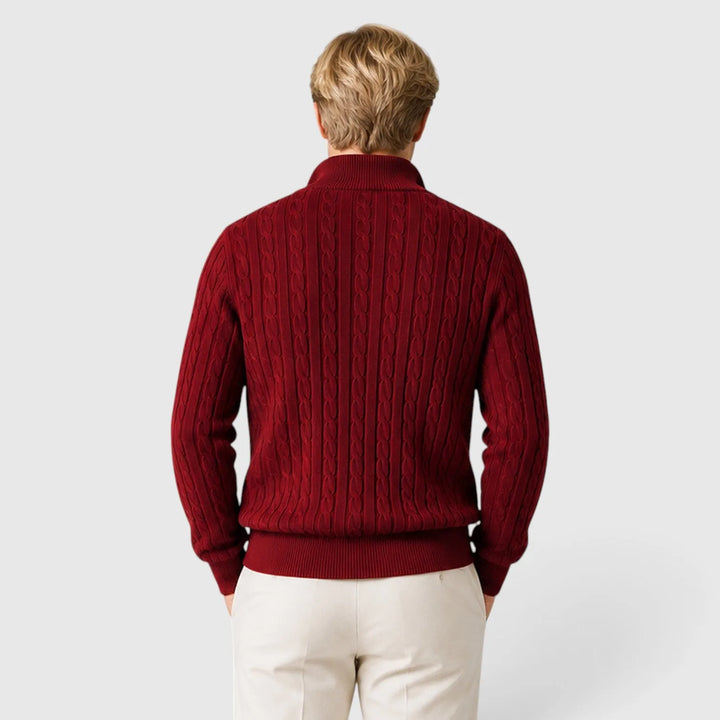 Zip-up trui met kabelpatroon