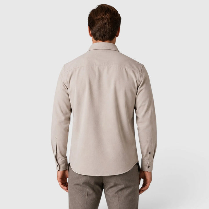 Overshirt slim fit met mandarin collar