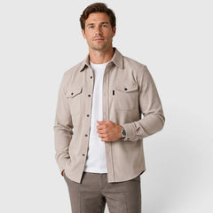 Overshirt slim fit met mandarin collar