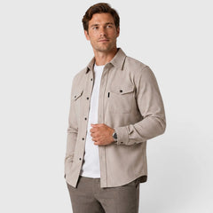 Overshirt slim fit met mandarin collar