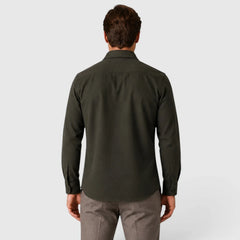 Overshirt slim fit met mandarin collar