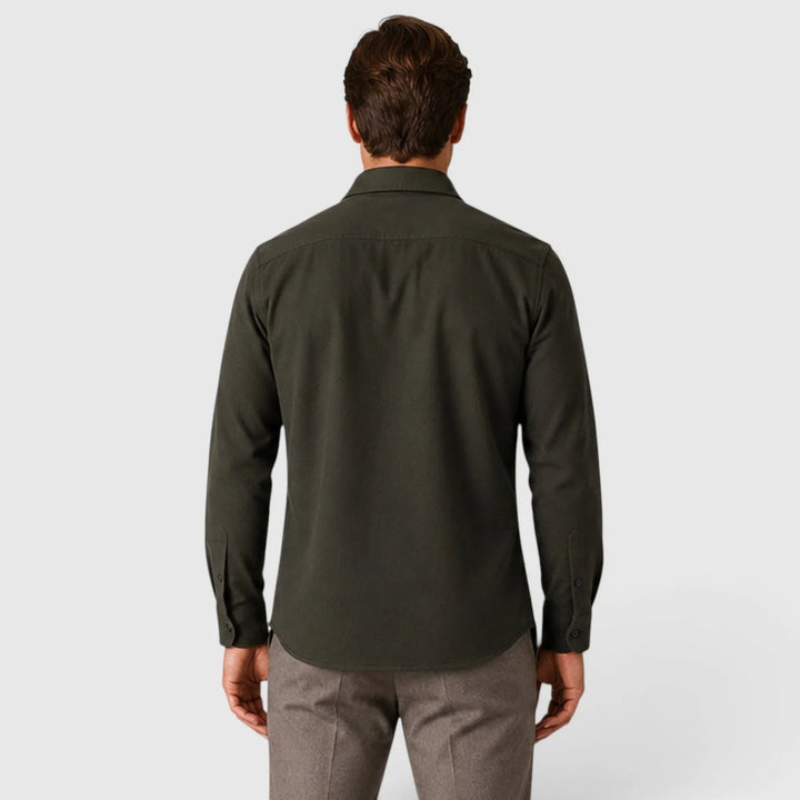Overshirt slim fit met mandarin collar