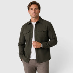 Overshirt slim fit met mandarin collar
