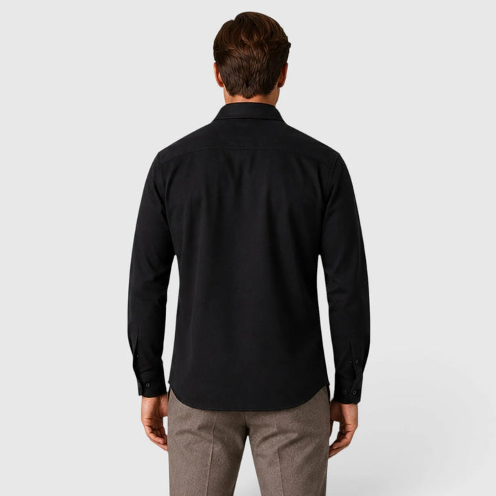 Overshirt slim fit met mandarin collar