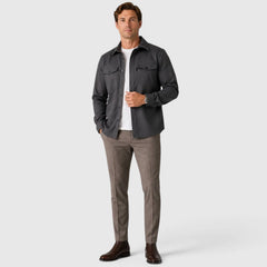 Overshirt slim fit met mandarin collar
