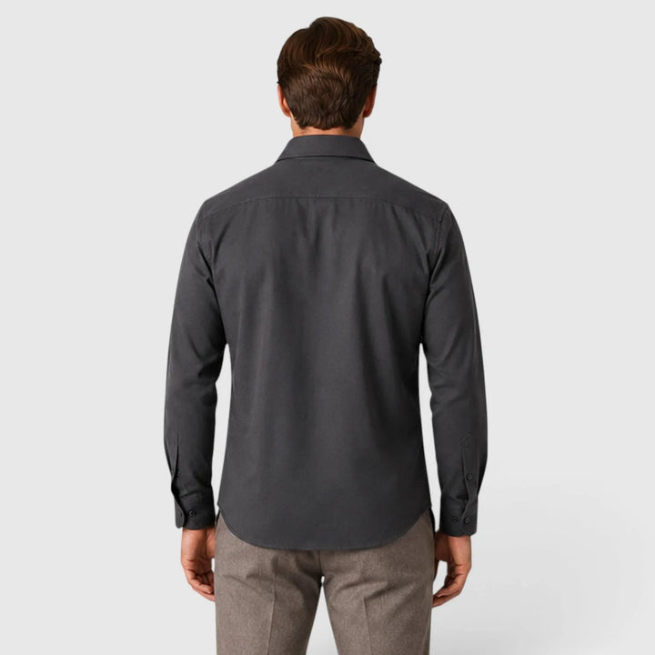 Overshirt slim fit met mandarin collar