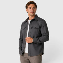 Overshirt slim fit met mandarin collar