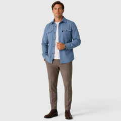 Overshirt slim fit met mandarin collar