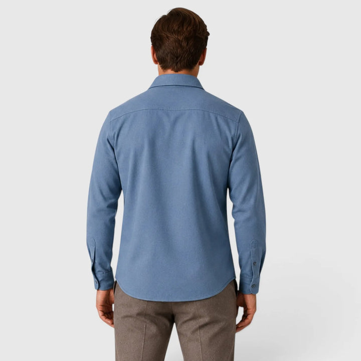 Overshirt slim fit met mandarin collar