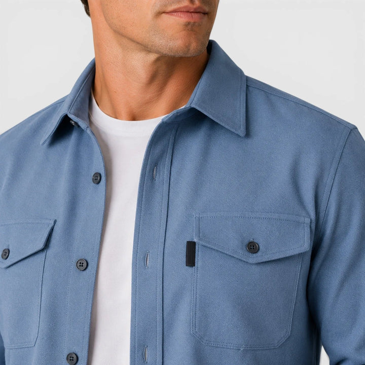 Overshirt slim fit met mandarin collar