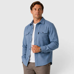 Overshirt slim fit met mandarin collar