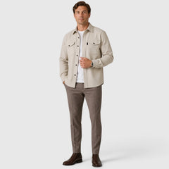 Overshirt slim fit met mandarin collar
