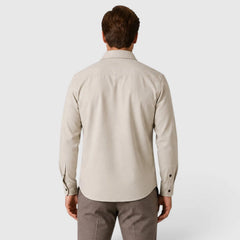 Overshirt slim fit met mandarin collar