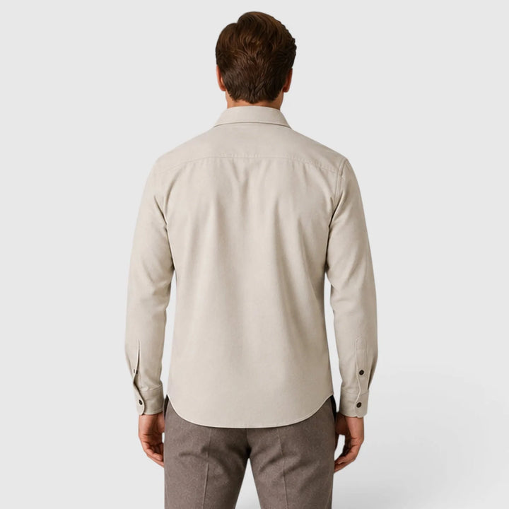 Overshirt slim fit met mandarin collar