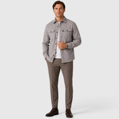 Overshirt slim fit met mandarin collar