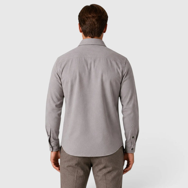 Overshirt slim fit met mandarin collar