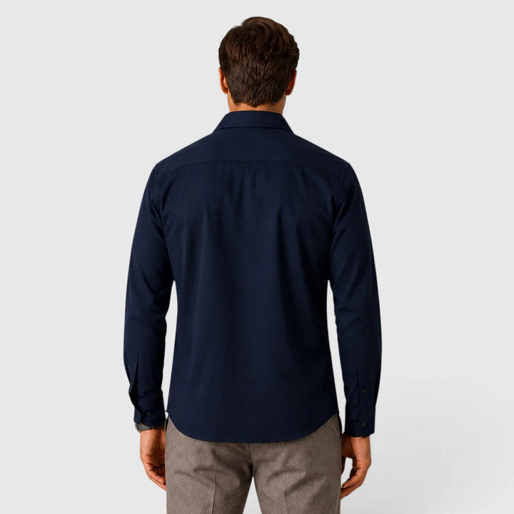 Overshirt slim fit met mandarin collar