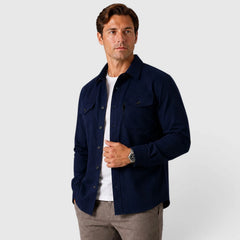 Overshirt slim fit met mandarin collar