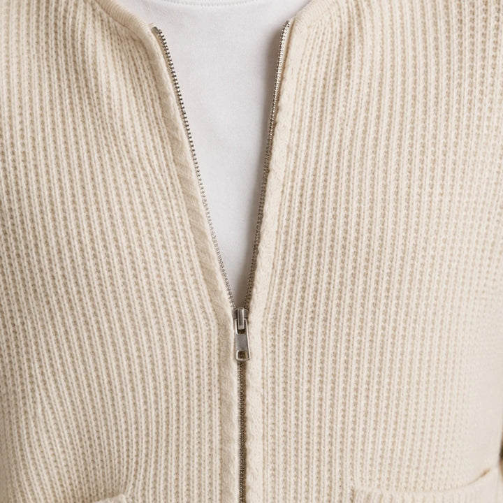 Cardigan met rits en ronde hals