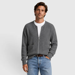 Cardigan met rits en ronde hals