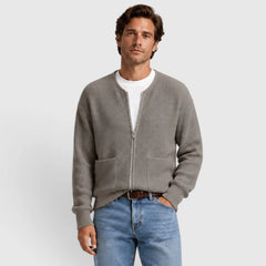 Cardigan met rits en ronde hals
