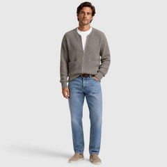 Cardigan met rits en ronde hals