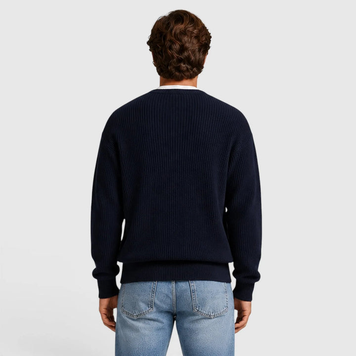 Cardigan met rits en ronde hals