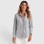 Blouse met ruffles en knopen