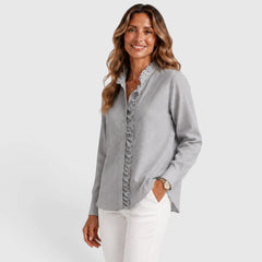 Blouse met ruffles en knopen