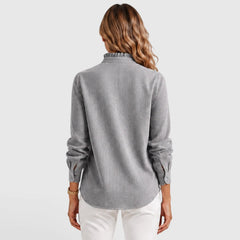 Blouse met ruffles en knopen