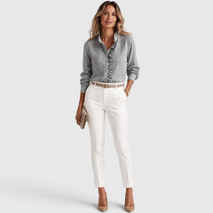 Blouse met ruffles en knopen