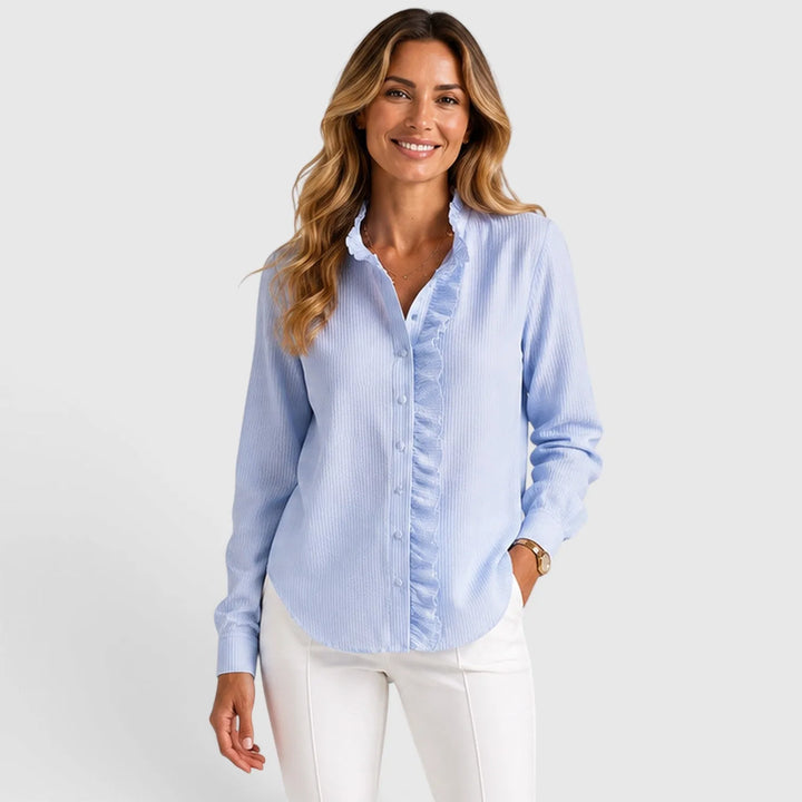 Blouse met ruffles en knopen