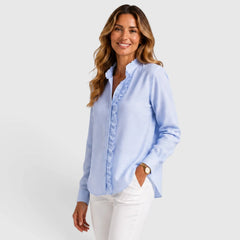 Blouse met ruffles en knopen