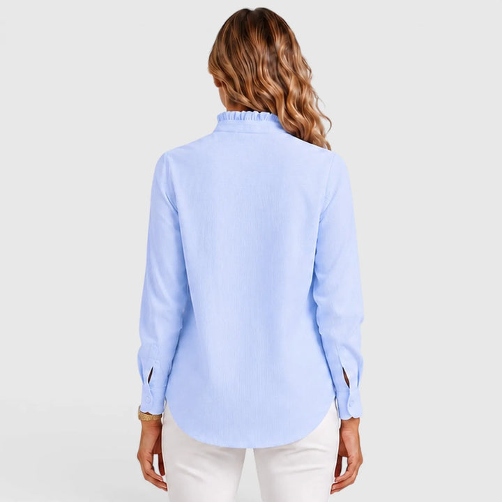 Blouse met ruffles en knopen