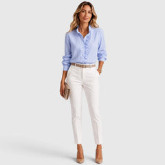 Blouse met ruffles en knopen