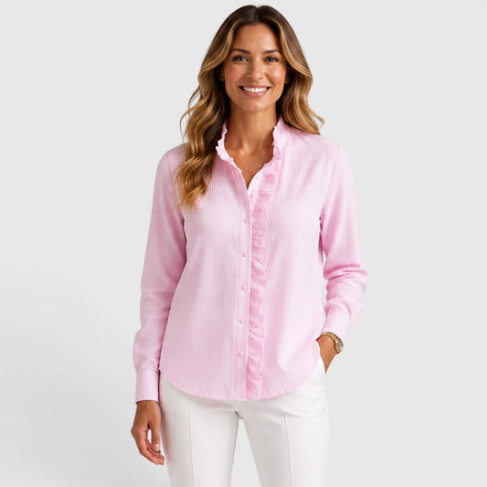 Blouse met ruffles en knopen