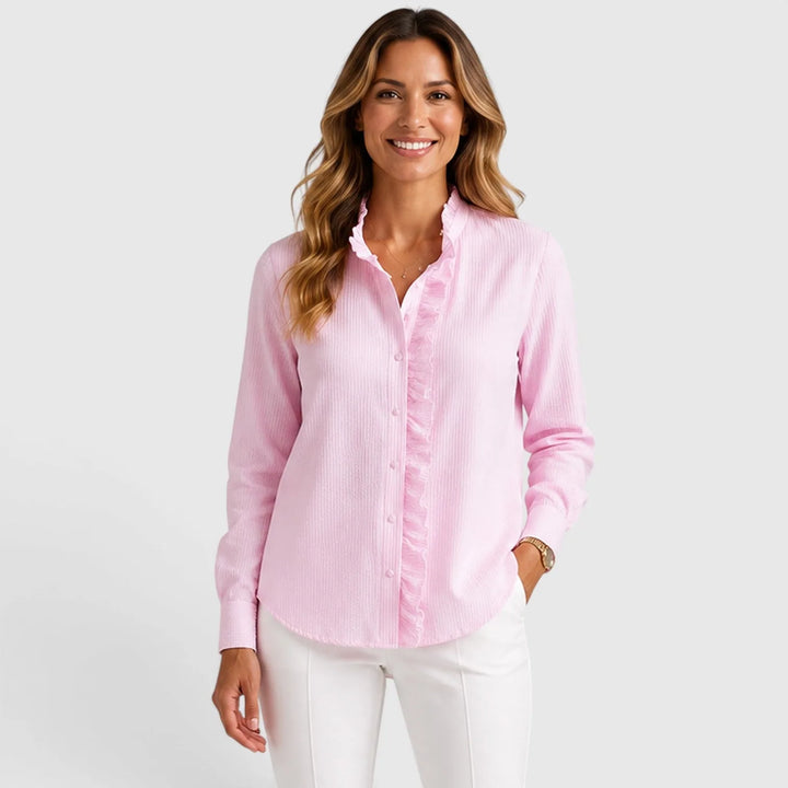 Blouse met ruffles en knopen
