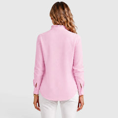 Blouse met ruffles en knopen