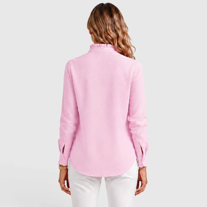 Blouse met ruffles en knopen