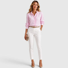 Blouse met ruffles en knopen