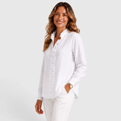 Blouse met ruffles en knopen