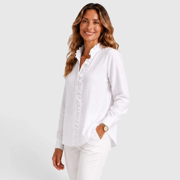 Blouse met ruffles en knopen