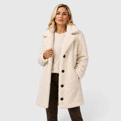 Oversized jas met bontkraag