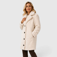 Oversized jas met bontkraag