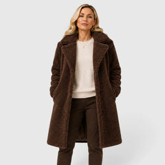 Oversized jas met bontkraag